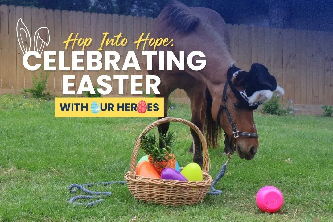 Easter celebration for Veterans, Retired First Responders, and their families at Henry’s Home Horse & Human Sanctuary.